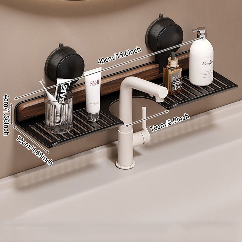Support pour robinet en aluminium et noyer sans perçage