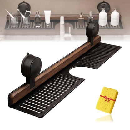 Support pour robinet en aluminium et noyer sans perçage