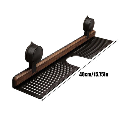 Support pour robinet en aluminium et noyer sans perçage