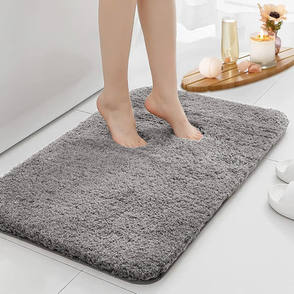 Tapis de sol de salle de bain en peluche épaisse antidérapante