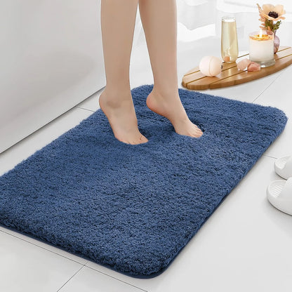 Tapis de sol de salle de bain en peluche épaisse antidérapante